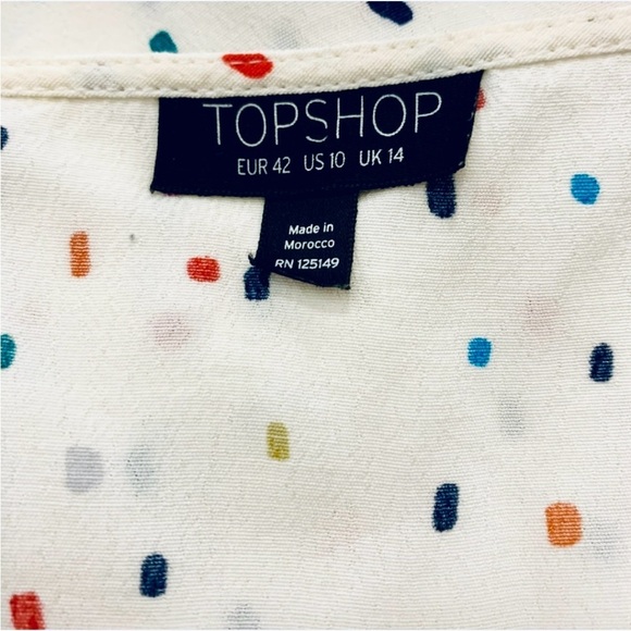 Topshop White Multicolor Polka Dot Cami Tank Top Size M - Picture 13 of 13